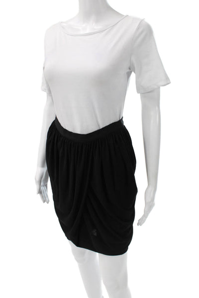Lanvin Women Tulip Skirt Black Acetate Knee Length Size 36