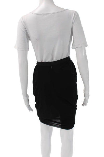 Lanvin Women Tulip Skirt Black Acetate Knee Length Size 36