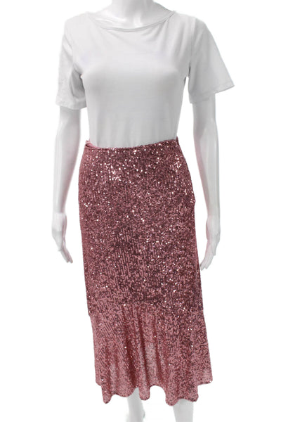 Whistles Women Pink Straight Pencil Skirt Knee Length 95% Polyester Size 2