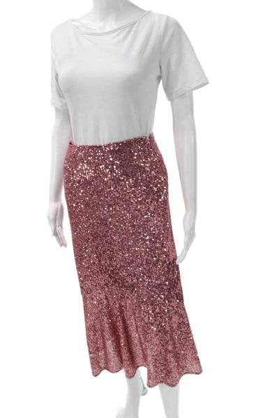 Whistles Women Pink Straight Pencil Skirt Knee Length 95% Polyester Size 2