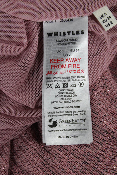 Whistles Women Pink Straight Pencil Skirt Knee Length 95% Polyester Size 2