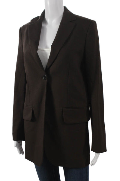 Arket Womens Brown Wool Blazer Long Sleeve Button Size 34