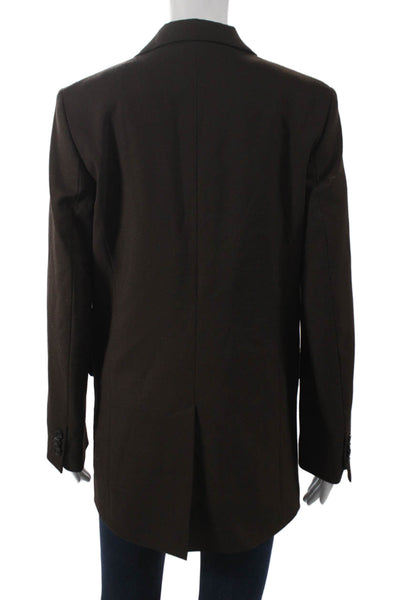 Arket Womens Brown Wool Blazer Long Sleeve Button Size 34