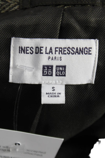 Ines De La Fressange Women Herringbone Wool Button Jacket Green Size S