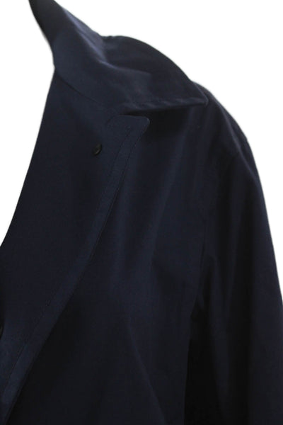 +J Womens Blue Cotton Raincoat Button Long Sleeve Size 2XS