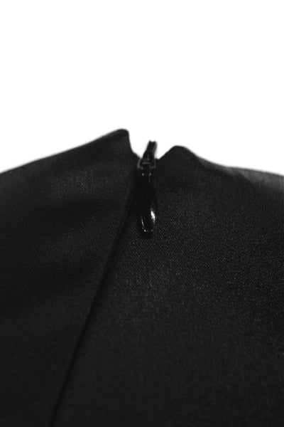 Zara Women Basic Sleeveless Blouse Black Tie Neck Acetate Size XS