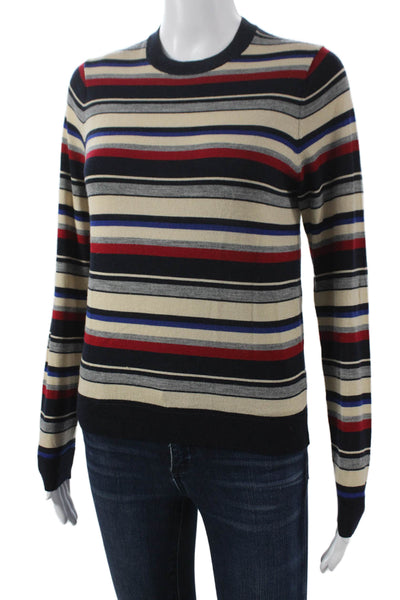 Ines De La Fressange Womens Multicolor Striped Wool Pullover Crew Neck Size XS