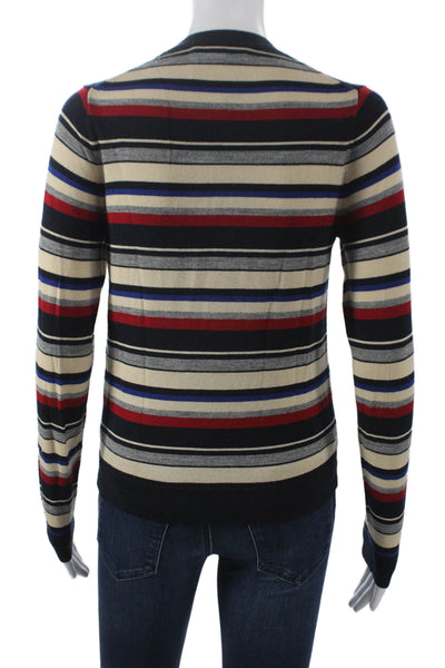 Ines De La Fressange Womens Multicolor Striped Wool Pullover Crew Neck Size XS