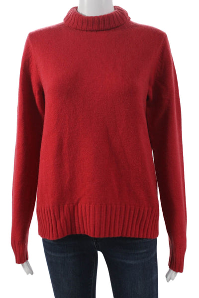 +J Womens Pullover Sweater Turtleneck 95% Cashmere Red Long Sleeve Size XS