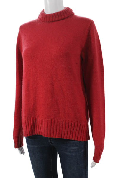 +J Womens Pullover Sweater Turtleneck 95% Cashmere Red Long Sleeve Size XS