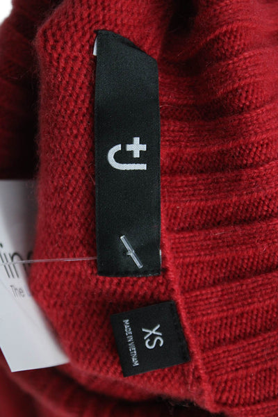 +J Womens Pullover Sweater Turtleneck 95% Cashmere Red Long Sleeve Size XS