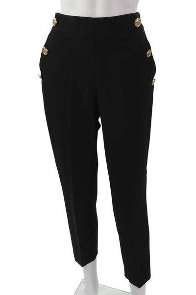Zara Womens Ankle Pants Black Polyester Pull On Size XS