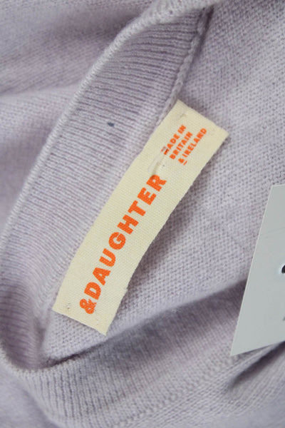 &Daughter Womens Cashmere Crew Neck Pullover Sweater Purple Long Sleeve Size XS