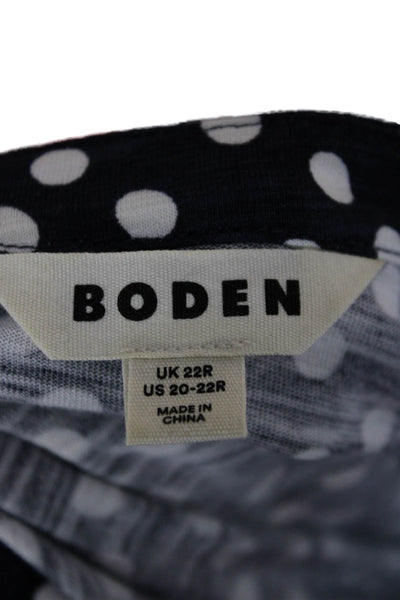 Boden Women Blue Polka Dot Wrap Dress Long Sleeve Cotton Mid Calf Plus Size 20
