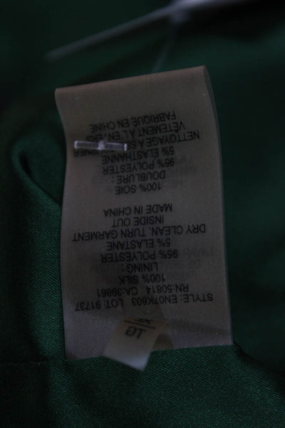 Elie Tahari Women Green Shift Dress Long Sleeve Mid-Calf Size XL