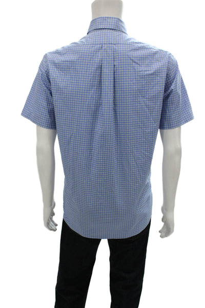 Brooks Brothers Mens Plaid Button Down Collar Shirt Blue Cotton  Size 16