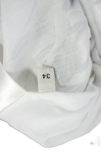 Celine Women White Striped Cotton Shift Dress Long Sleeve Size 34