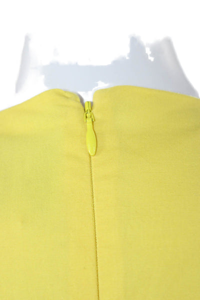 G. Womens A-Line Yellow Midi Cotton Dress Short Sleeve Size 0