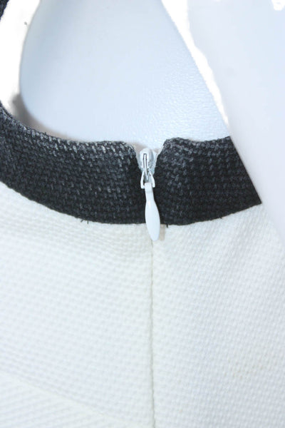 Valentino Womens White Shift Dress Sleeveless Round Neck Knee Length Size 40