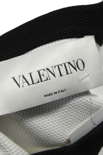 Valentino Womens White Shift Dress Sleeveless Round Neck Knee Length Size 40