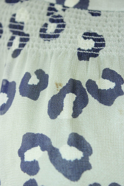 APC Women Green Silk Animal Print Shift Dress Long Sleeve Boat Neck Size S