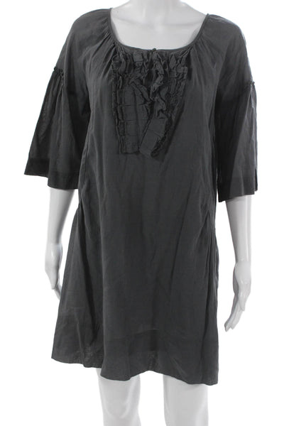 Comptoir Des Cotonniers Womens Shift Dress Gray Scoop Neck Half Sleeve Size 36