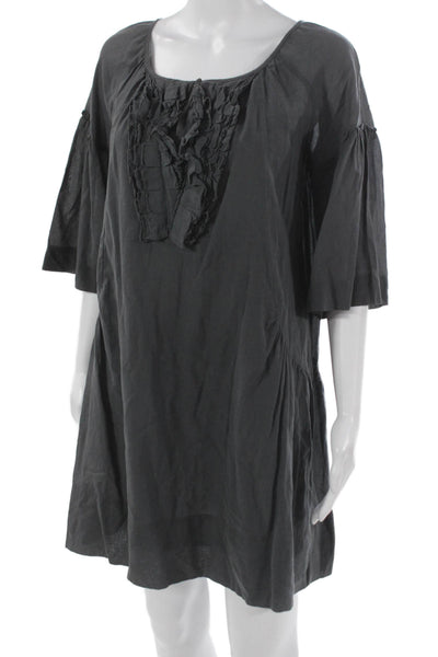 Comptoir Des Cotonniers Womens Shift Dress Gray Scoop Neck Half Sleeve Size 36