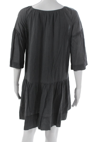 Comptoir Des Cotonniers Womens Shift Dress Gray Scoop Neck Half Sleeve Size 36