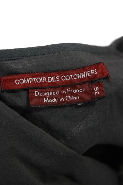 Comptoir Des Cotonniers Womens Shift Dress Gray Scoop Neck Half Sleeve Size 36