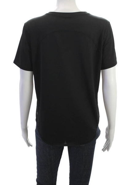Lululemon Womens Black Basic T-Shirt Crew Neck Short Sleeve Size 4