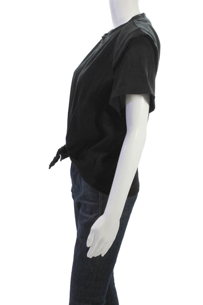 Isabel Marant Womens Cropped Cotton Black Short Sleeve T-Shirt Size M