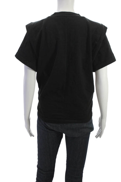 Isabel Marant Womens Cropped Cotton Black Short Sleeve T-Shirt Size M