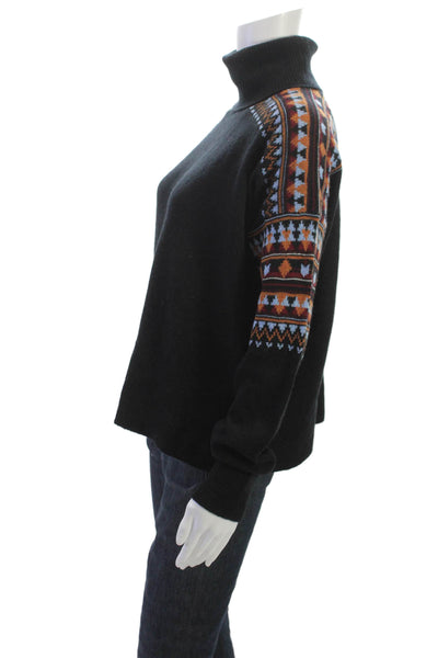 Scotch & Soda Womens Black Fair Isle Turtleneck Sweater Size S