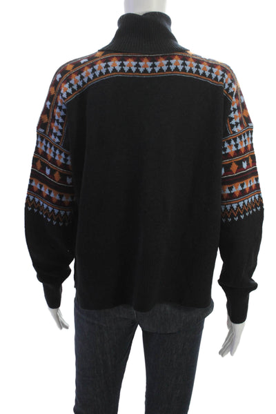 Scotch & Soda Womens Black Fair Isle Turtleneck Sweater Size S