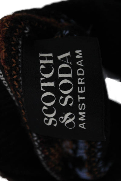Scotch & Soda Womens Black Fair Isle Turtleneck Sweater Size S
