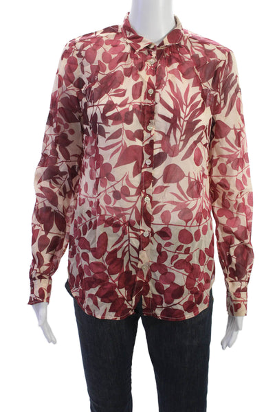 Forte Forte Women Basic Button-Up Collared Floral Cotton Long Sleeve Size 1
