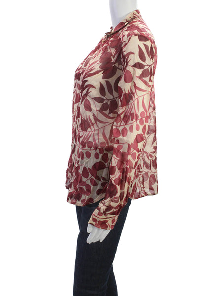 Forte Forte Women Basic Button-Up Collared Floral Cotton Long Sleeve Size 1