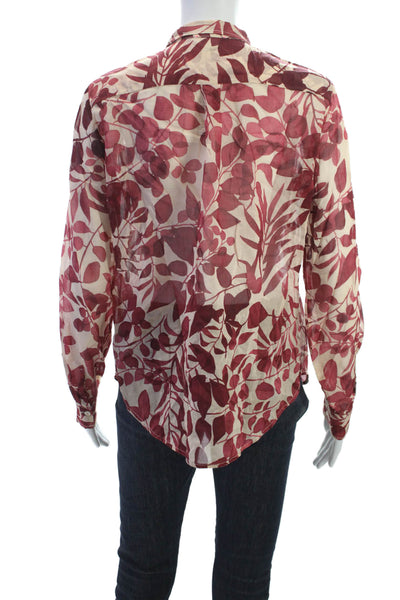 Forte Forte Women Basic Button-Up Collared Floral Cotton Long Sleeve Size 1