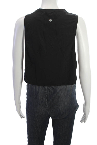 Lululemon Womens Cropped Tank Sleeveless Crew Neck Black Size 8