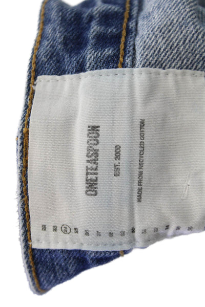 One Teaspoon Womens Cut-Off Colorblock Cotton Shorts Blue Size 24