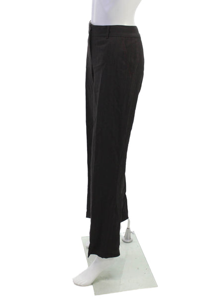 Elie Tahari Womens Striped Single Button Pant Suit Dark Brown Red Size 8