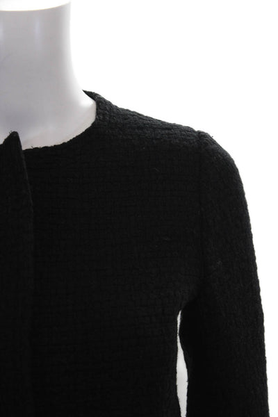 Vince Women Basic Jacket Black Zip Wool Blend Long Sleeve Size 2