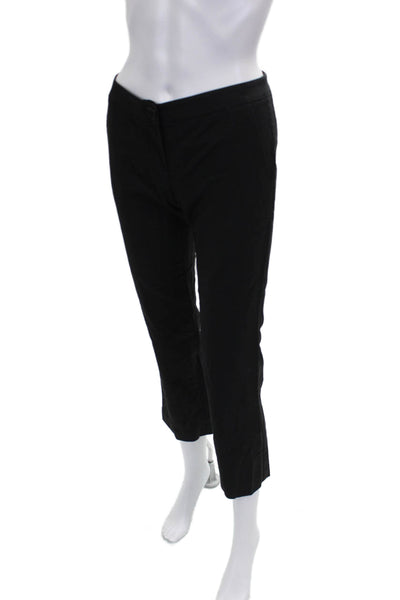 Theory Womens Ankle Black Wool Pants Button Closure Inseam 27 Size 0