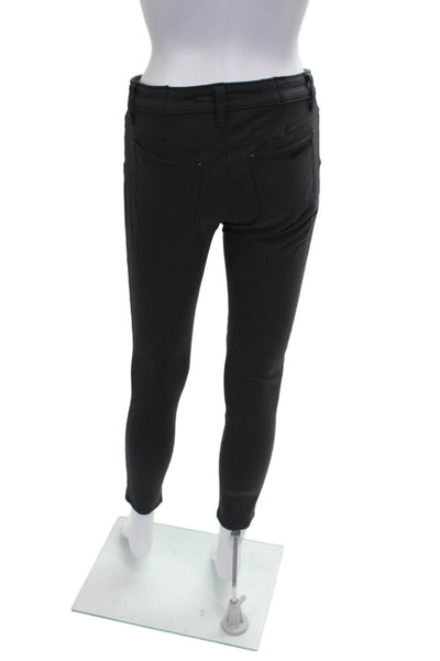 Joes Womens Skinny Jeans Black Rayon Button Inseam 28 Size 29