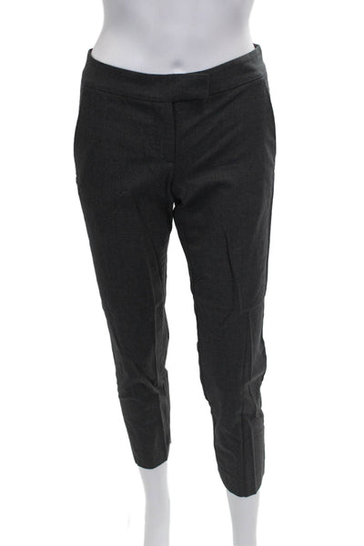 Theory Women Ankle Pants Gray Wool Zip Inseam 26 Size 0