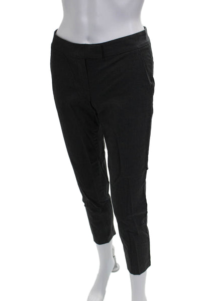 Theory Women Ankle Pants Gray Wool Zip Inseam 26 Size 0