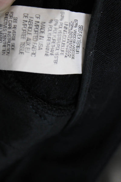 Theory Womens Black Ankle Pants Viscose Snap Inseam 28 Size 4