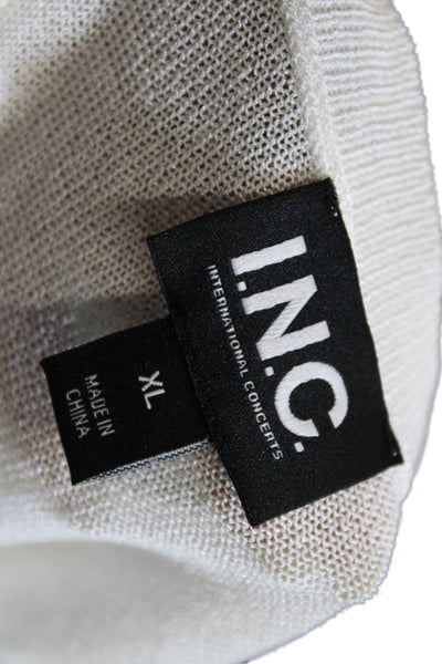 INC International Concepts Womens White Crewneck Tee Short Sleeve Size XL