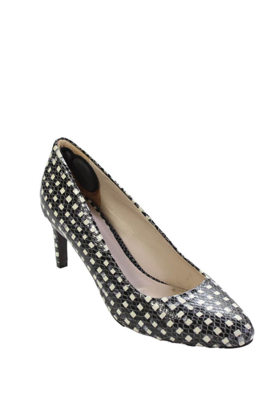 Cole Haan Women's Round Toe Cone Heel Gingham Print Pumps Size 8.5