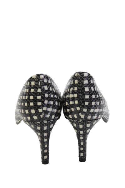 Cole Haan Women's Round Toe Cone Heel Gingham Print Pumps Size 8.5